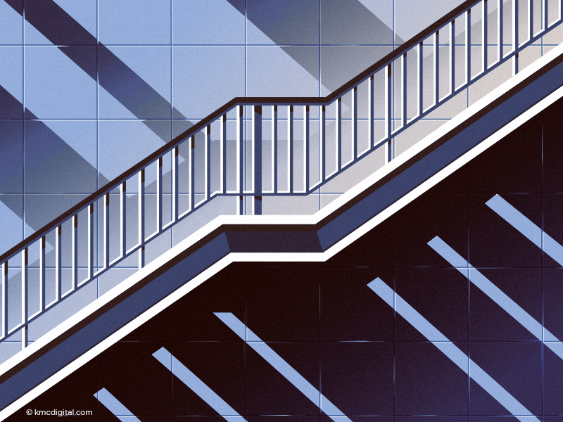 kmcdigital illustration spirit of the staircase stairs vector